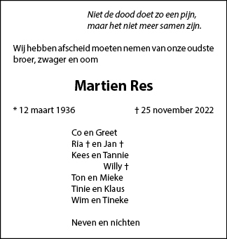 Familiebericht/overlijdensbericht