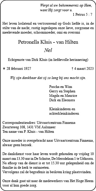 Familiebericht/overlijdensbericht