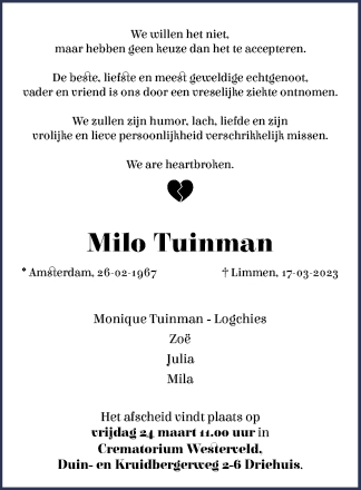 Familiebericht/overlijdensbericht