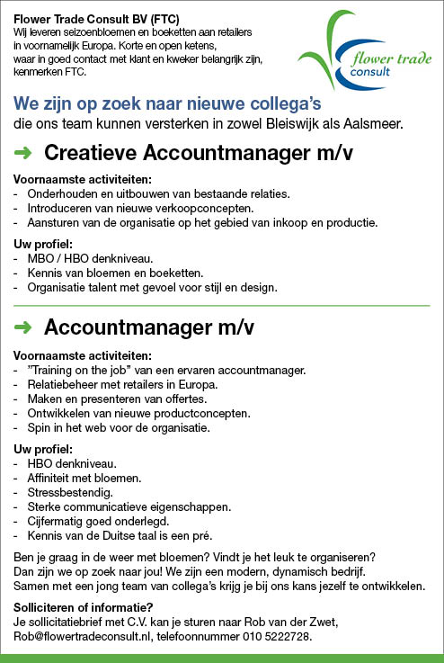 Vacature Accountmanager M/V