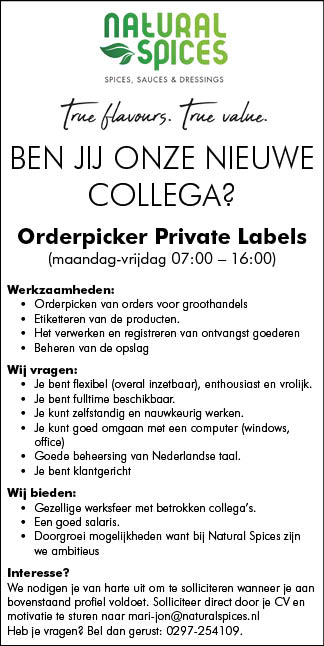 Vacature Orderpicker Private Labels