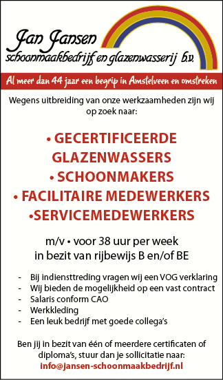 Vacature Facilitaire medewerkers M/V