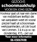 Vacature Schoonmaakhulp