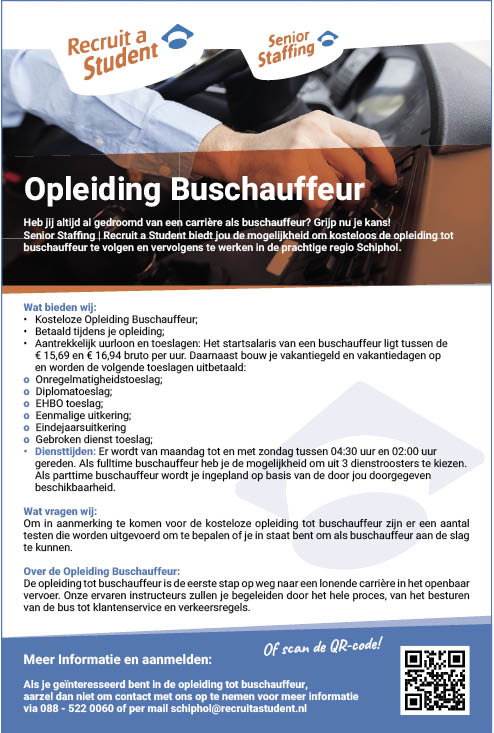 Vacature Opleiding Buschauffeur