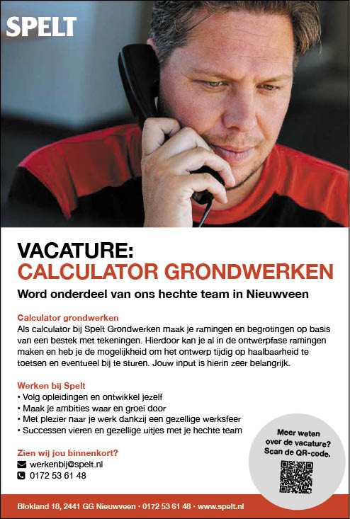 Vacature Calculator Grondwerken