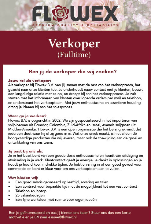 Vacature Verkoper