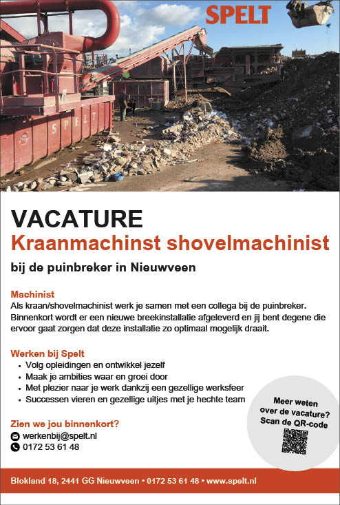 Vacature Kraanmachinst shovelmachinist