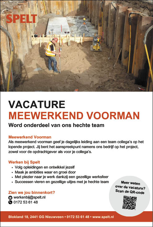 Vacature Meewerkend voorman