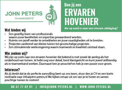 Vacature Ervaren Hovenier