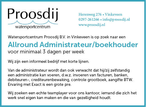 Vacature Allround Administrateur/boekhouder