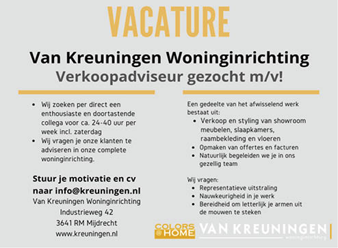 Vacature Verkoopadviseur