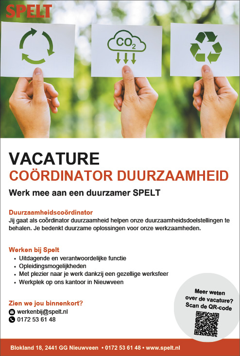 Vacature Coördinator Duurzaamheid