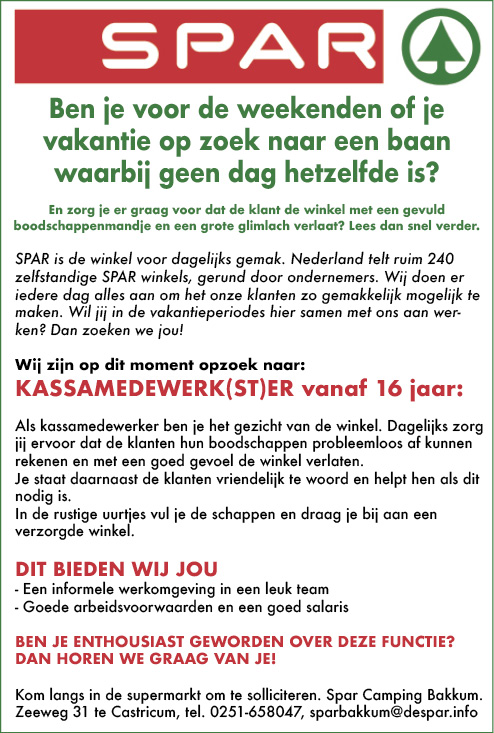 Vacature Kassamedewerk(st)er