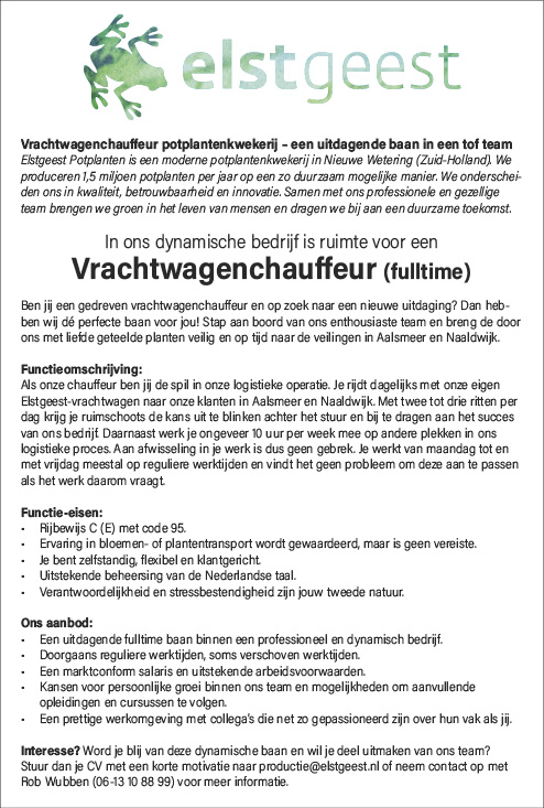 Vacature Vrachtwagenchauffeur