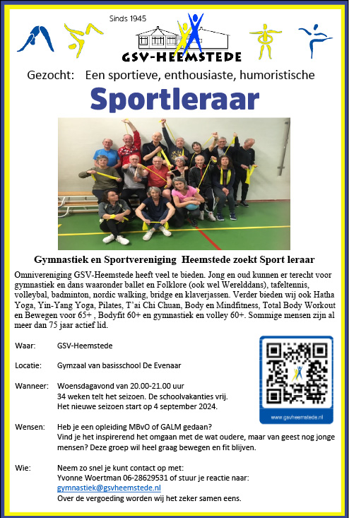 Vacature Sportleraar