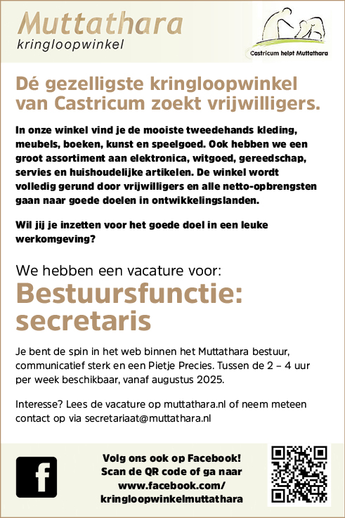 Vacature Secretaris