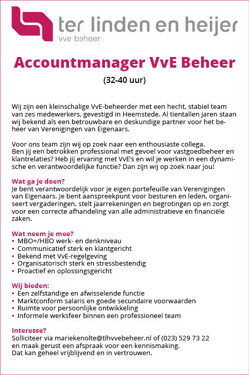 Vacature Accountmanager VvE Beheer