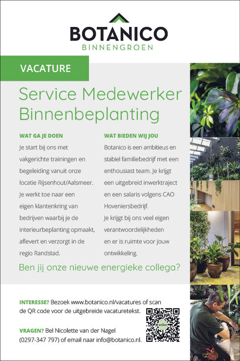 Vacature Service Medewerker Binnenbeplanting