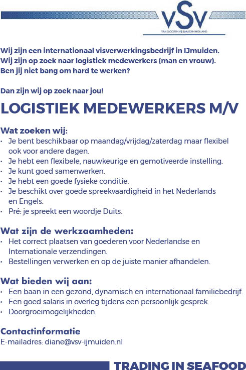 Vacature Logistiek medewerker