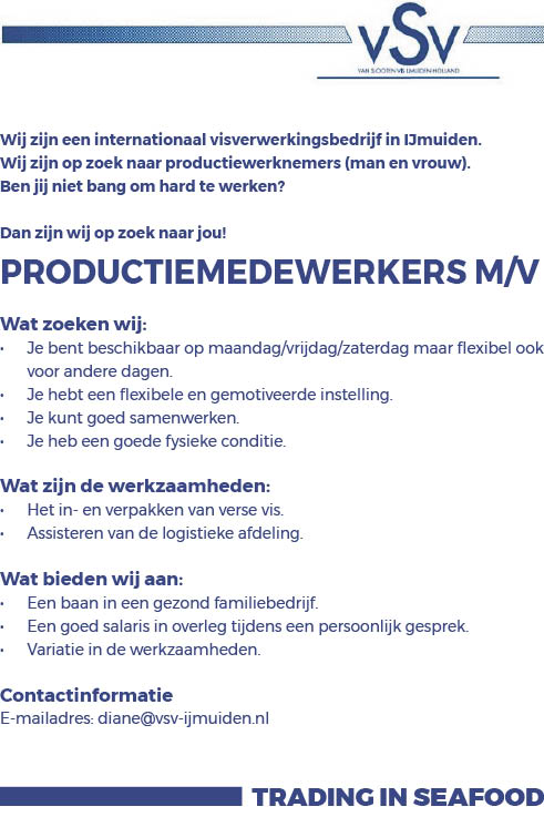 Vacature Productiemedewerker
