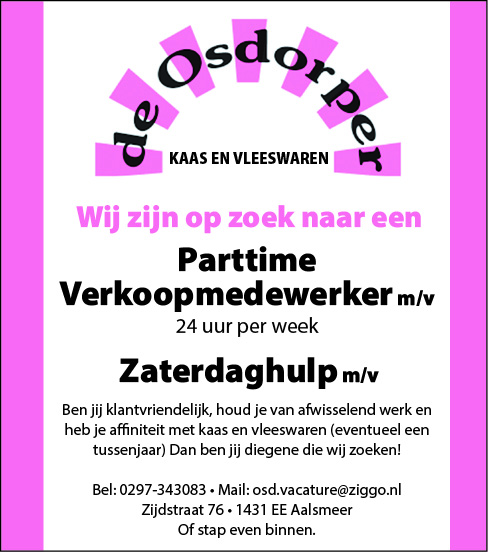 Vacature Verkoopmedewerker (M/V)