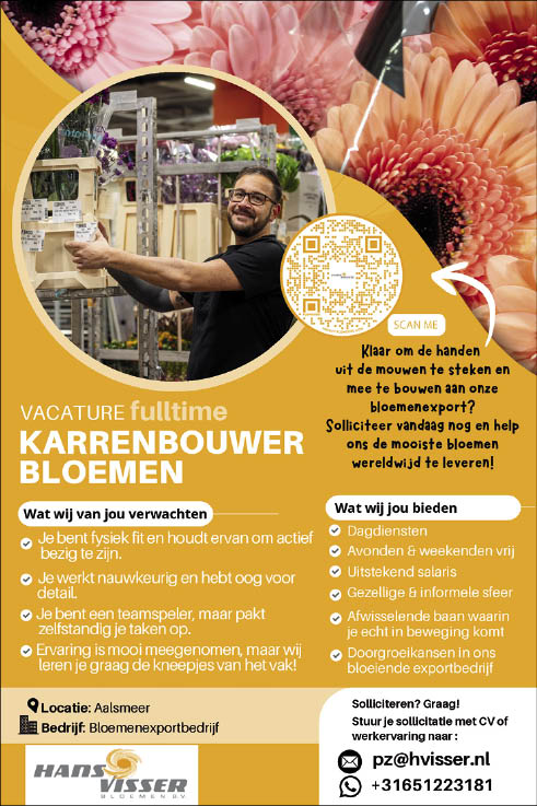 Vacature Karrenbouwer bloemen