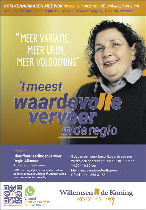 Vacature Chauffeur leerlingenvervoer