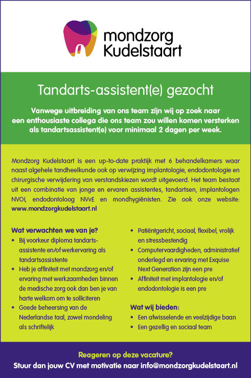Vacature Tandarts-assistent(e)
