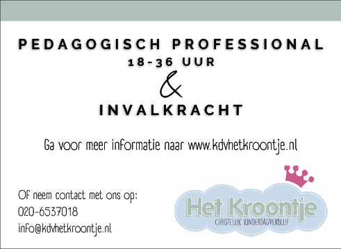 Vacature Pedagogisch Professional & Invalkracht