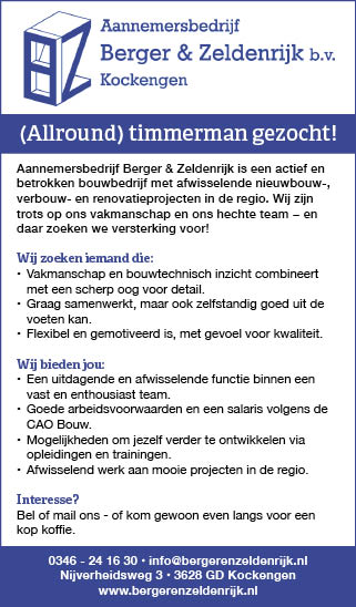 Vacature (Allround) timmerman
