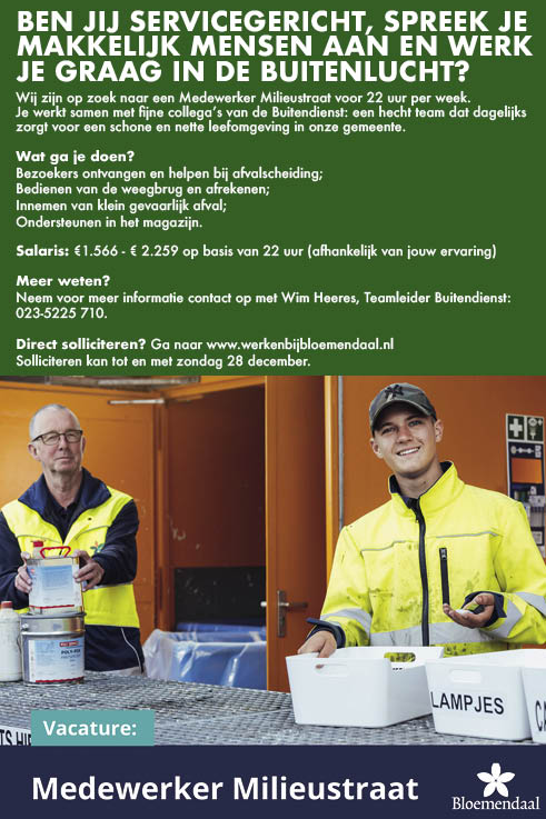 Vacature Medewerker Milieustraat