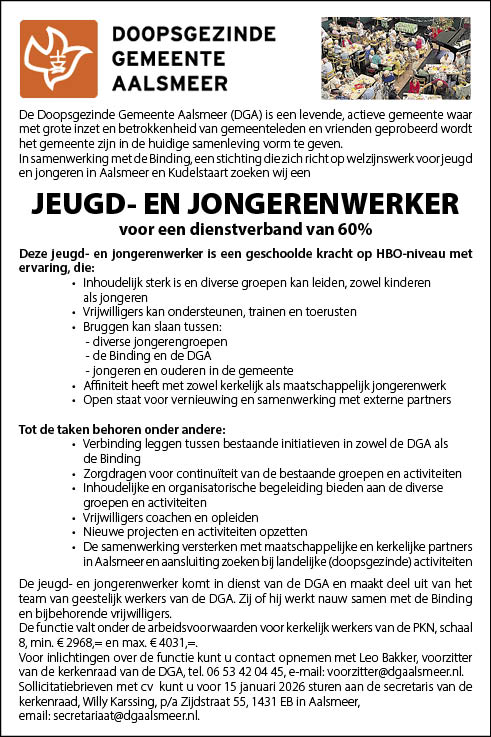 Vacature Jeugd- en jongerenwerker
