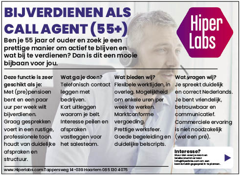 Vacature Call Agent (55+)