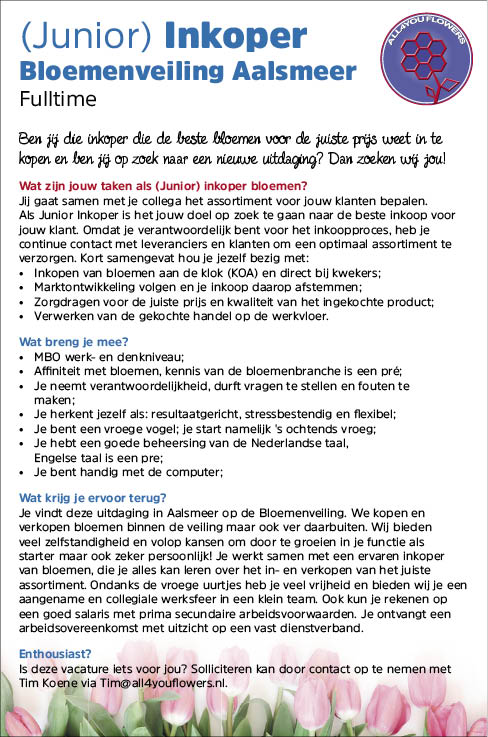 Vacature (Junior) Inkoper