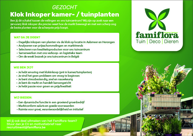 Vacature Klok Inkoper kamer- / tuinplanten