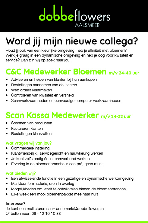 Vacature Diverse functies