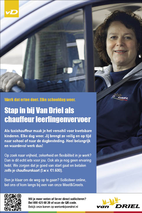 Vacature Chauffeur leerlingenvervoer