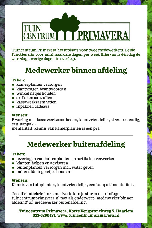Vacature Diverse functies