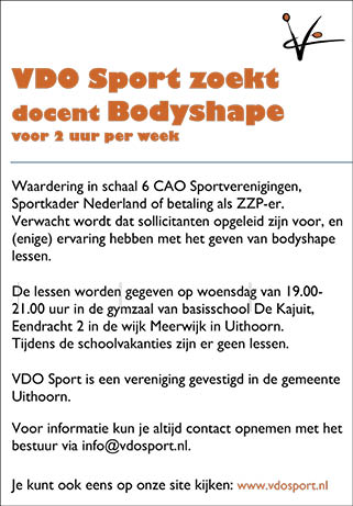 Vacature Docent Bodyshape