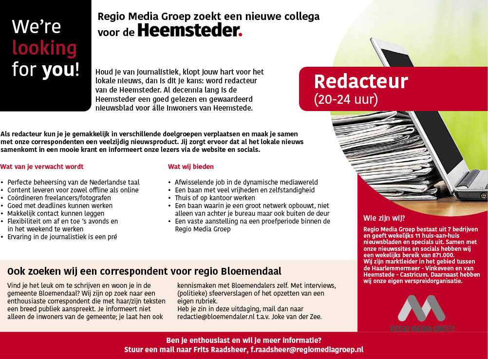 Vacature Redacteur Heemstede