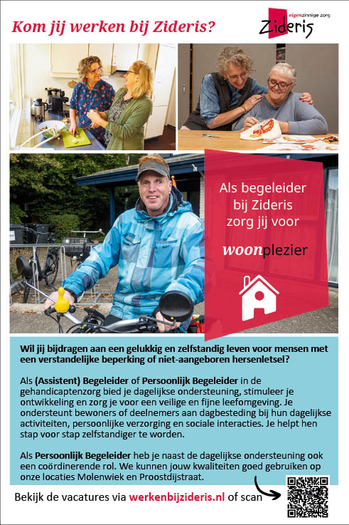 Vacature (Assistent) Begeleider of Persoonlijk Begeleider