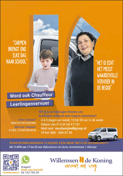 Vacature Chauffeur Leerlingenvervoer