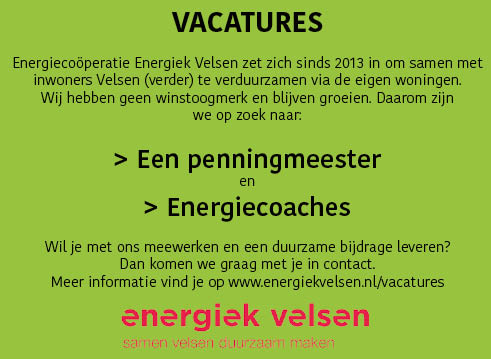 Vacature Penningmeester en Energiecoaches