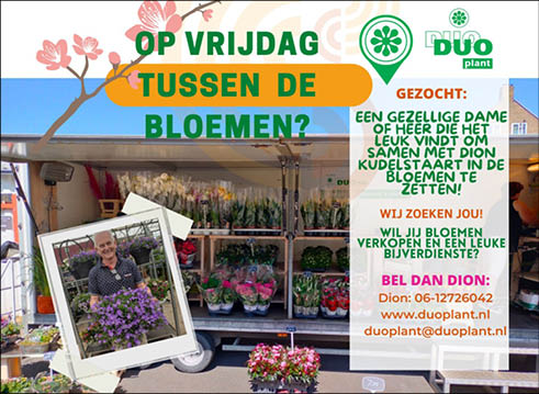 Vacature Bloemen verkoper