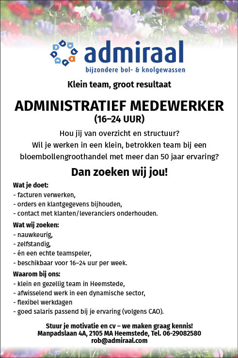 Vacature Administratief Medewerker