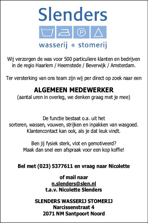 Vacature Algemeen Medewerker