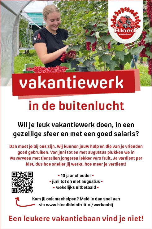 Vacature Fruitplukkers (vakantiewerk)
