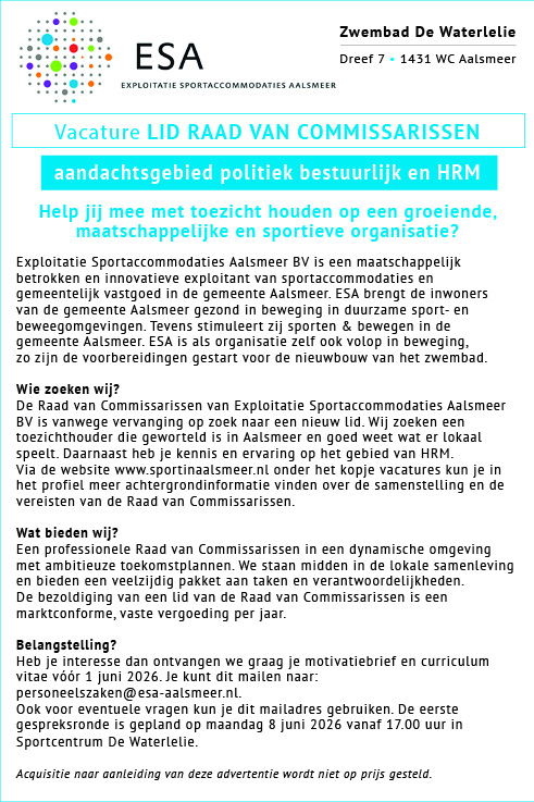 Vacature Lid Raad van Commissarisse