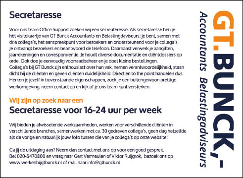 Vacature Secretaresse