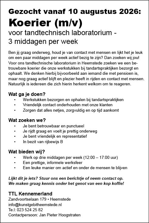 Vacature Koerier (m/v)
